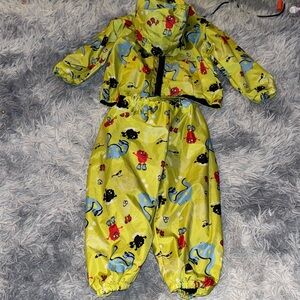 Children's Yellow Raincoat with Fun Animal Prints
